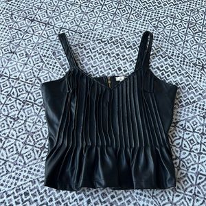 Anthropologie LetMeBe black leather top Medium